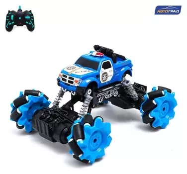 Джип радиоуправляемый «Полиция», 4wd, дрифт, работает от аккумулятора, цвет синий