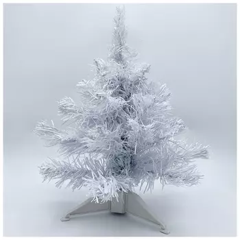 Ель новогодняя искусственная настольная "Snow White" 30 см, пвх, белая, золотая сказка, 591708