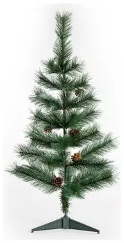 Ель новогодняя искусственная "Velvet Pinewood" 90 см, с инеем и шишками, пвх, золотая сказка, 591701