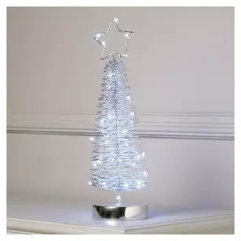 Елка плетеная светодиодная, 38х10х10 см, от батареек, белый