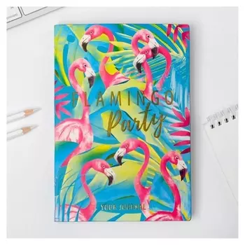 Ежедневник Flamingo party, 96 л, искусственная кожа