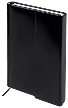 Ежедневник недатированный А5 (138х213 мм) Brauberg "Towny", под фактурную кожу, 160 л., магнитный клапан, черный, 123785