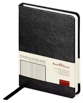 Ежедневник недатированный черный, А6, 87х130мм, 100л, Br.v.megapolis