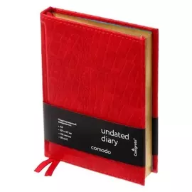 Ежедневник недатированный формат A6, 136 листов в клетку, кожзам "Comodo", под матовую крокодиловую кожу, 2 ляссе, перфорированные уголки