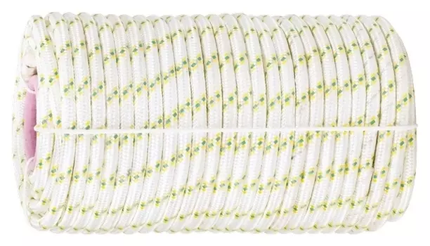 Фал плетёный капроновый с сердечником, 6 мм, L 100 м, 16-прядный