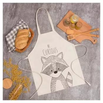 Фартук этель "Be Curious", 40*50 см, 50% п/э, 50% лён