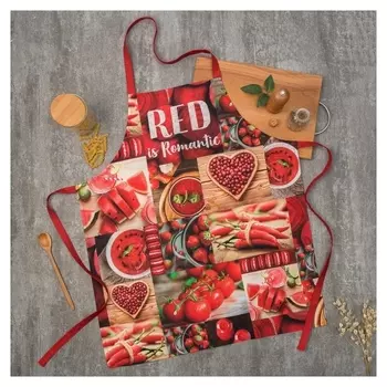 Фартук этель RED 70х60 см, 100% хлопок, саржа 190 гр/м²