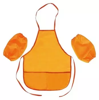Фартук для труда и нарукавники цвет оранжевый