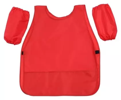 Фартук для труда (Накидка) + нарукавники, 570 х 480/260 х 180 мм, рост 116-152, оникс, ФН 3, красный