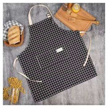 Фартук доляна "Клетка черная" 62 х 70см, 100%пэ