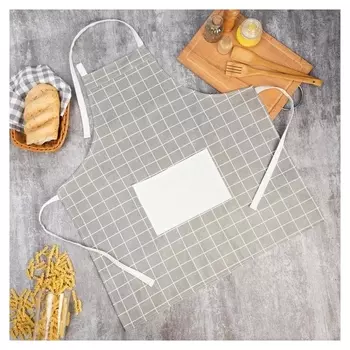 Фартук доляна "Клетка серая" 62 х 70см, 100%пэ
