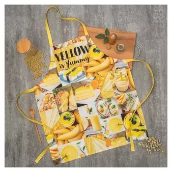 Фартук «Этель: Yellow» 70х60 см, 100% хлопок, саржа 190 гр/м²