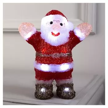 Фигура акрил."Дед мороз маленький" 20х7х7 см, 2хаа (Не в компл), 15 Led, белый