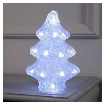 Фигура акрил."Елочка маленькая" 21х7х7 см, 2хаа (Не в компл), 20 Led, белый