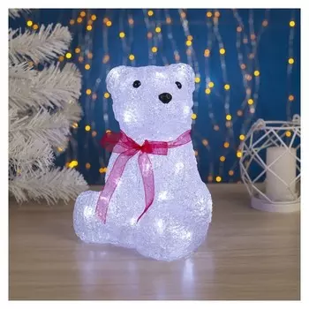 Фигура акрил. "Медвежонок" 15х15х20 см, (Аа*3 шт.не в компл.), 20 LED