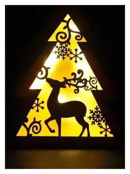 Фигура дерев "Елочка" 30х6,5х33 см (2xaa не в компл.) 10 Led, т/белый