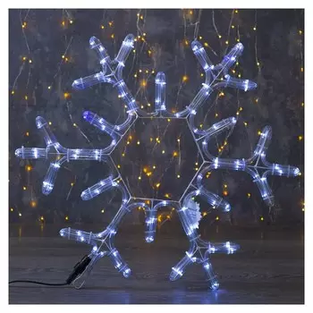 Фигура из дюралайта "Снежинка" 55х55 см, 120/20 Led, мерцание, 220v, белый-синий