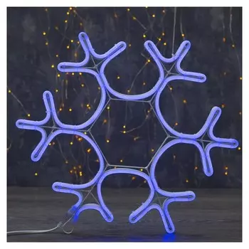 Фигура из неона "Снежинка", 40х40 см, 360 Led, 220v, синий