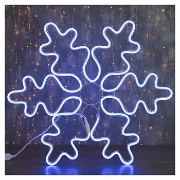 Фигура из неона "Снежинка", 67 см, 5 метров, 600 Led, 220 В, синий