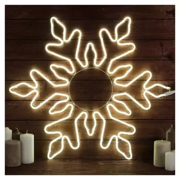 Фигура из неона "Снежинка", 75 см, 6 метра, 720 Led, 220v, белый