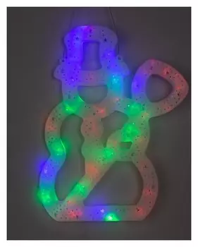 Фигура "Снеговик с метлой" 40х25 см, пластик, 40 Led, 240v мульти