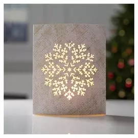 Фигура светодиодная из картона "Снежинка", 13х16х5 см, аа*2, 1led, т/белый