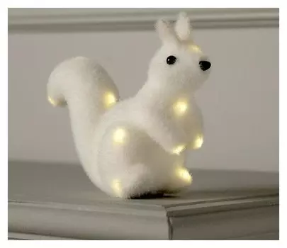 Фигура световая "Белочка маленькая", 15 Led, 14х7х5 см, фиксинг, от батареек, т/белый