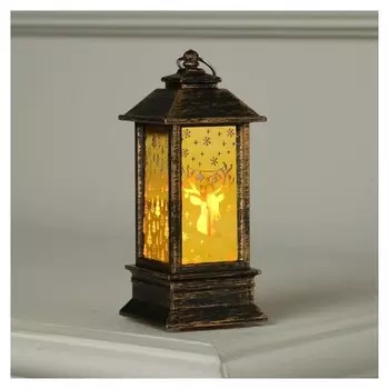 Фигура световая "Фонарь олень новогодний", 12х6х6 см, от бат. 3хlr44, т/белый