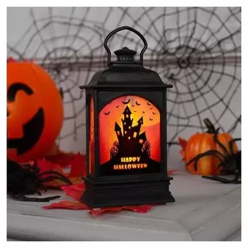 Фигура световая "Фонарь с замком", 13х6х4 см, бегущий диод, на батарейках, т/белый