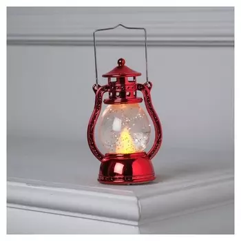 Фигура световая "Красный фонарь", 12х7,5х5см, от батареек 3xlr44, т/белый