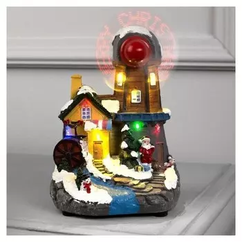 Фигура световая "Новогодняя мельница", 15 Led, крут. пропеллер, ааа*3 (Не в компл), мульти