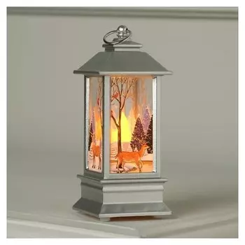 Фигура световая "Серебристый фонарик", 13х5.5х5.5 см, Jт бат. 3хlr44, т/белый