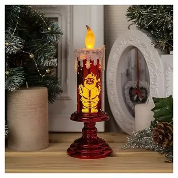 Фигура световая "Свеча Дед мороз", 20х7х7 см, от батареек 2*ааа, т/белый