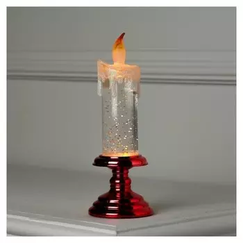 Фигура световая "Свеча красная", 20х7х7 см, от бат. 2*ааа (Не в компл.), т/белый