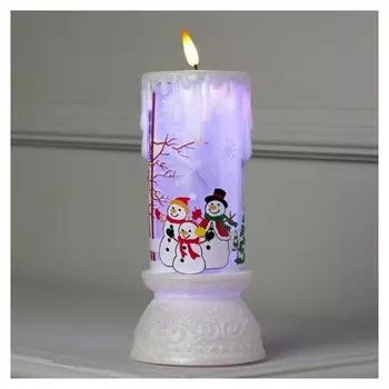 Фигура световая "Свеча снеговик", 23х10х10 см, от батареек 3*аа (Не в компл.), RGB