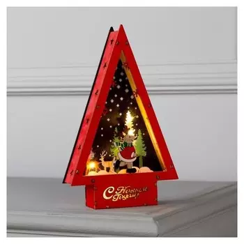Фигура световая "Треугольничек с оленем", 22.5х14х4, ааа*2, 6led, тёплое белое