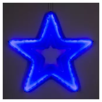 Фигура уличная "Звезда синяя", 56х56х4 см, пластик, 220 В, 3 метра провод, фиксинг, синий
