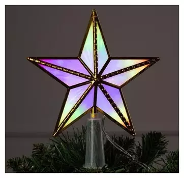 Фигура "Звезда золот. ёлочная" 15х15 см, пластик, 10 Led,2 метра провод,240v мульти
