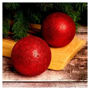 Фигурка для поделок и декора «Шар», набор 2 шт., размер 1 шт: 7 см, цвет красный