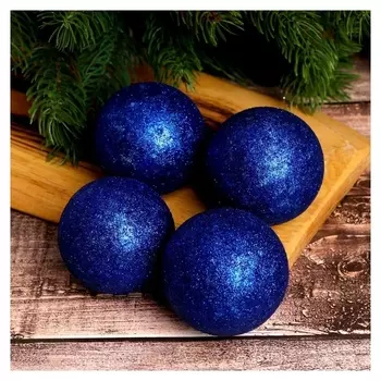 Фигурка для поделок и декора «Шар», набор 4 шт:, размер 1 шт: 6 см, цвет синий