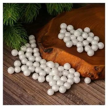 Фигурка для поделок и декора "Шар", набор 80 шт., размер 1 шт. 0,5 см, цвет белый