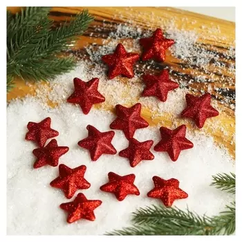 Фигурка для поделок и декора «Звезда», набор 15 шт, размер 1 шт: 3,5×3,5×2 см, цвет красный