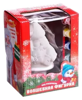 Фигурка под роспись «Дед мороз с подарками», краска 6 цв по 2 мл, кисть