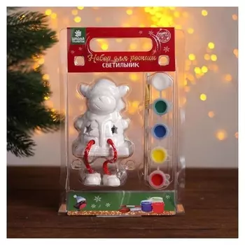 Фигурка под роспись со светом «Олень», краска 5 цв по 2 мл, кисть