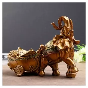 Фигурка-подставка под бутылку "Слон с колесницей"