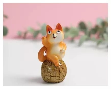 Фигурка полистоун "Кот на диско шаре", 7 см