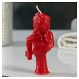 Фигурная свеча "Античный бюст девушки" красная, 10см