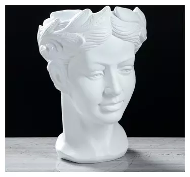 Фигурное кашпо "Голова №12" белый