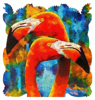 Фигурный деревянный пазл Animal Art, «Фламинго» 118 деталей