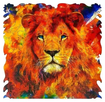 Фигурный деревянный пазл Animal Art, «Лев» 112 деталей